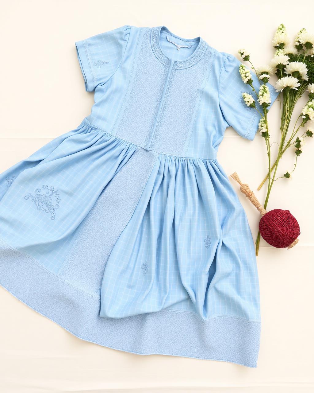 Powder Blue Chikankari Co-ord Set