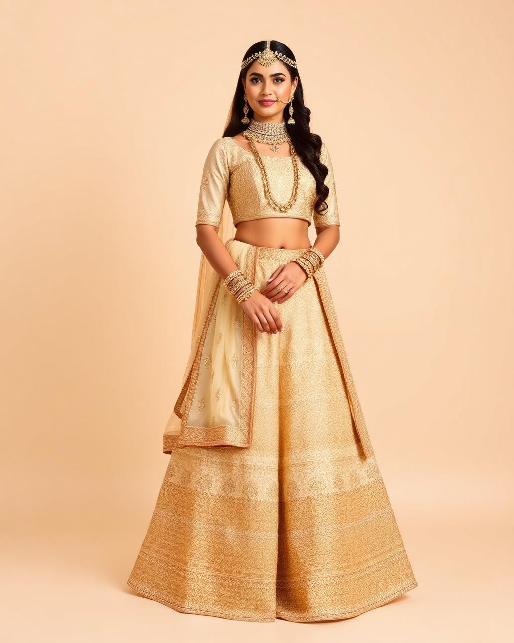 Bridal Gold Chikankari Garara Set