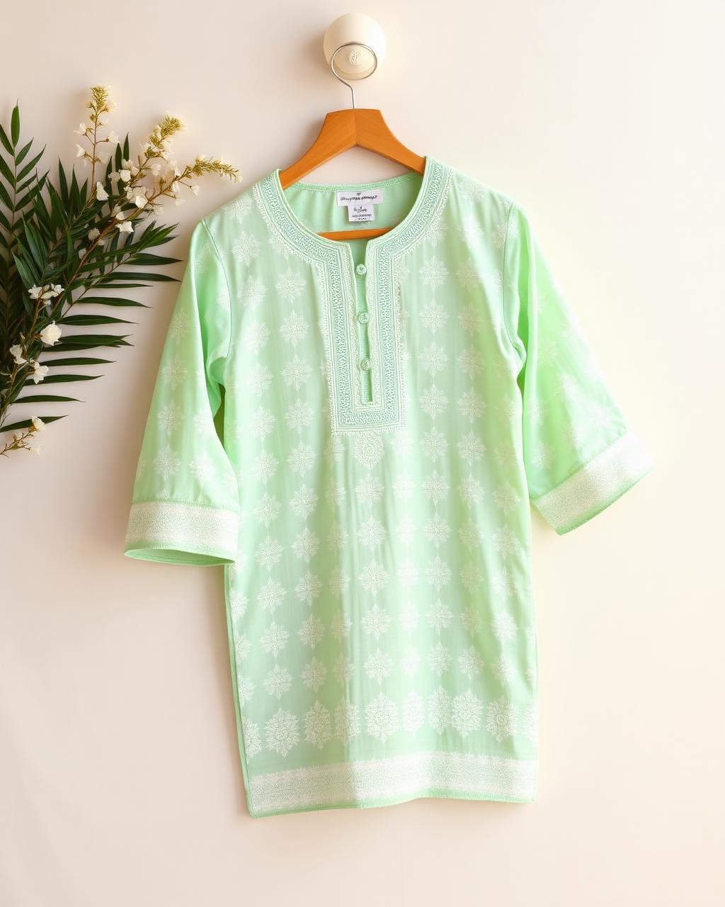 Pastel Mint Chikankari Kurti